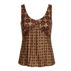 Isaac Mizrahi 100% silk  summer top w side zipper, defined bust area,loose waist